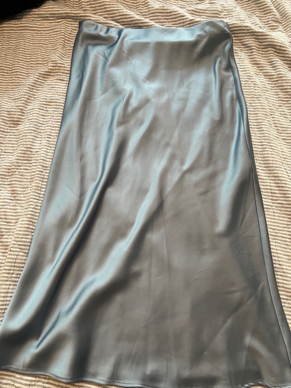 Zara Satin Skirt in Teal Blue